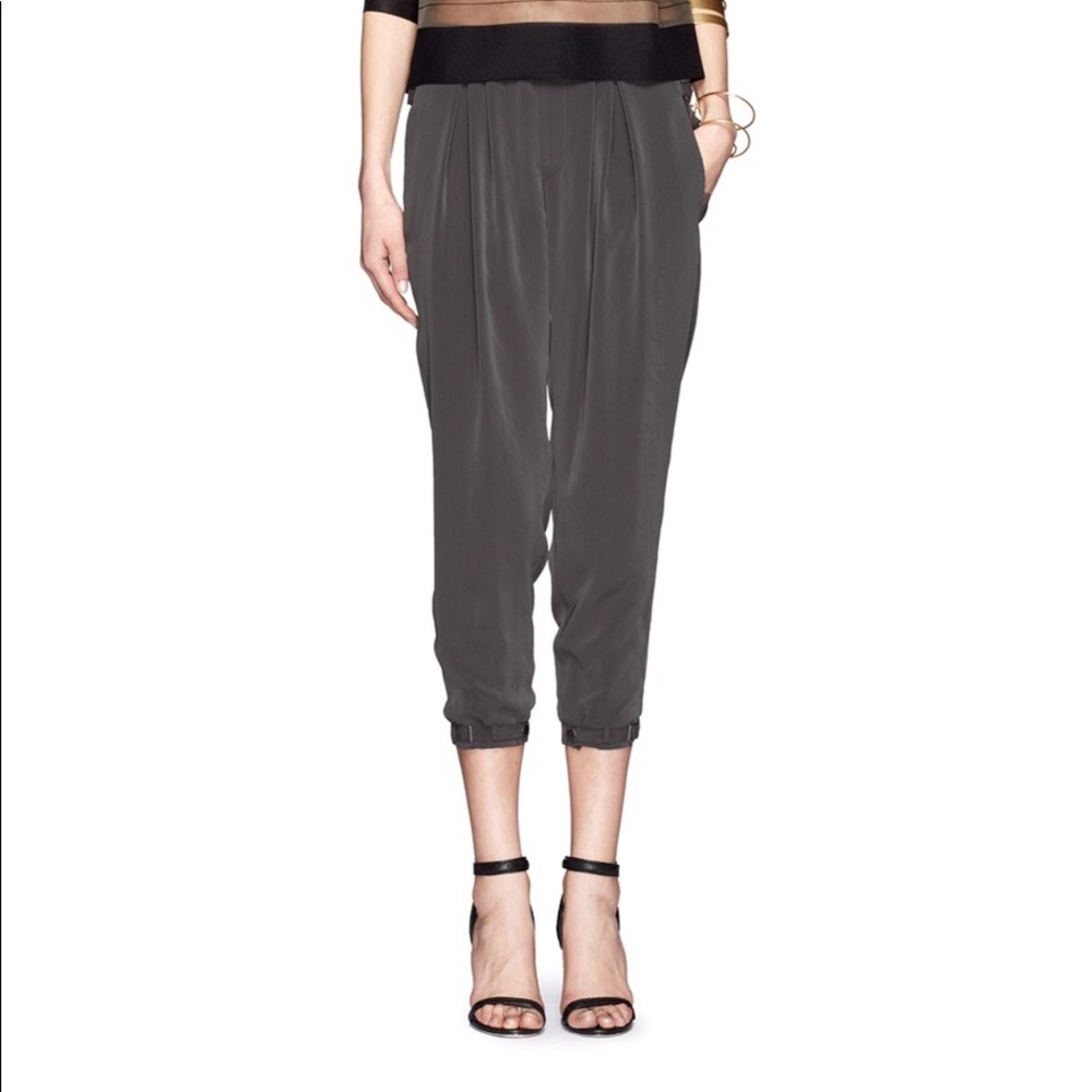 Helmut Lang Grey Ruched Pants - size 0